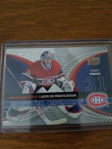  2008-09 McDonald's Upper Deck Canadian Goalie Checklist #CLMTL Carey Price