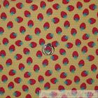 BonEful Fabric Cotton Quilt Yellow White Polka Dot Red Strawberry Summer L SCRAP