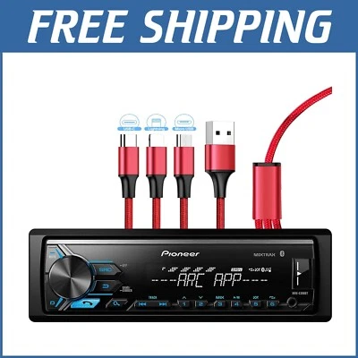 Pioneer MVH-X390BT Bluetooth Digital Media Receiver & 3-in-1 USB Charging Cable - Image 1 of 4