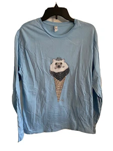 Baby Hedgehog Ice Cream Cone Long Sleeve T-Shirt Youth XL Size - Picture 1 of 10