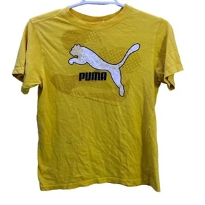 Puma Shirt Boys Medium Yellow Sports Wear Athletic T-Shirt - Picture 1 of 6