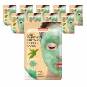 Purederm Deep Purifying Green O2 Bubble Mask Green Tea 25g x 10ea K-Beauty - Bild 1 von 4