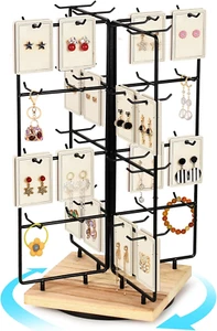 Earring Holder Organizer,360 Rotating Earring Display Stand for Vendors,64 Hooks - Picture 1 of 12