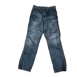 Pantalones de mezclilla de carpintero Wrangler Hero Originales para hombre 34x30 lavado medio ropa occidental - Imagen 1 de 12