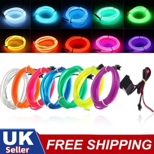 Car Interior EL Atmosphere Strip Lights Neon Dash Glow Tube Variouscolors 1/2/3M - Picture 1 of 12