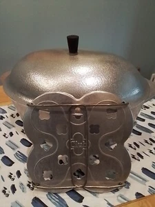 De colección Raro Hammercraft Club Aluminio Martillado Ovalado Tostador 6 QT Estante Flexible - Imagen 1 de 14