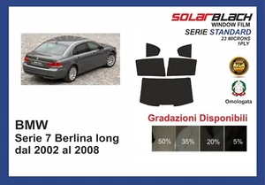 pellicola oscurante BMW serie 7 berlina long dal 2002-08 kit posteriore STANDARD - Imagen 1 de 1