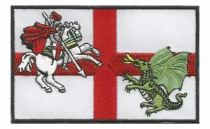 St George & Dragon iron or sew on badge  ENGLAND PATCH - Picture 1 of 3