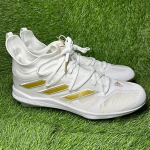 Adidas adizero Afterburner Metal Baseball Cleats Gold White Men Size 12.5 GZ4581 - Picture 1 of 7