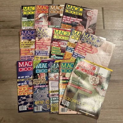 LOT OF 14 VINTAGE 80s - 90’s MAGIC CROCHET MAGAZINE PATTERNS - Image 1 of 4
