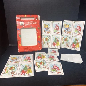Vintage 1983 RAINBOW BRITE Hallmark CHRISTMAS CARD Sheets 3X5 with ENVELOPES HTF - Picture 1 of 13