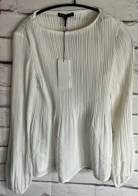 Camisa blanca manga larga Maje para mujer talla 2 100 % poliéster nueva con etiquetas Foto 1 de 4