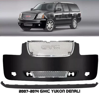 Front Bumper Cover Fascia & Grille Assembly Kit For 2007-2014 GMC Yukon Denali - Image 1 of 4