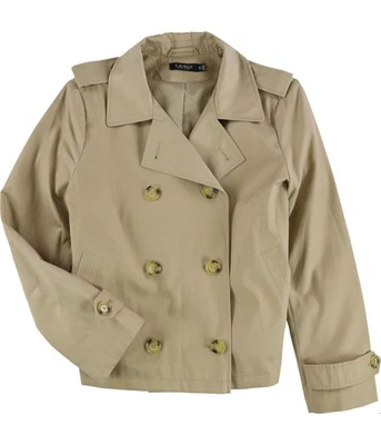 Ralph Lauren Womens Double-Breasted Trench Coat, Beige, X-Large - Image 1 of 2