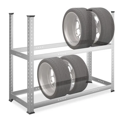 RELAXDAYS Scaffale per pneumatici scaffale per ruote scaffale per cerchioni supporto per pneumatici cuscinetto per pneumatici scaffale a innesto 8 pneumatici