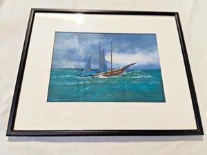 Original Oil on Board Yacht Sailing in Heavy Seas by W Stanfield signed - AF - Picture 1 of 13