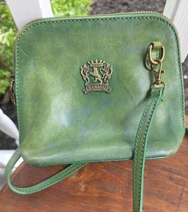Pratesi Firenze italienische Ledertasche grasgrün Schulter Cross Body kleine Tasche Handtasche - Bild 1 von 12