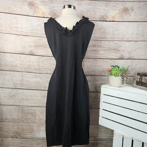 Talbots Woman Black Sleeveless Knit Dress Ruffle Neckline Casual X - Picture 1 of 5