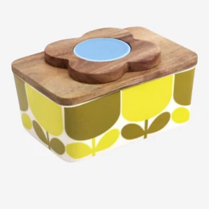 Orla Kiely Ceramic Butter Dish Ochre Yellow - Picture 1 of 1