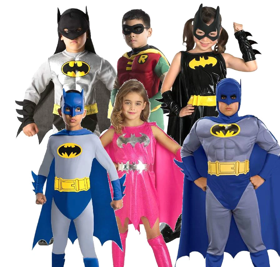 Child (R) BATMAN ROBIN BATGIRL DELUXE Superhero Girls Boys Fancy Dress Costume - Image 1 of 1