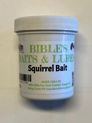 BIBLE'S BAITS & LURES SQUIRREL BAIT trap pesky squirrels Contains their favorite nuts seeds & Fruits