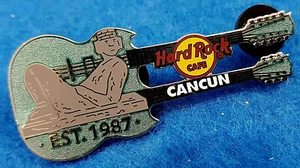 CANCUN MEXICO ANCIENT MAYAN CHACMOOL GOD OF WATER GUITAR Hard Rock Cafe PIN LE - Picture 1 of 1