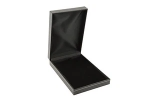 Jewellers Necklace Boxes Faux Leather Jet Necklace Jewellery Display Gift Box - Picture 1 of 5