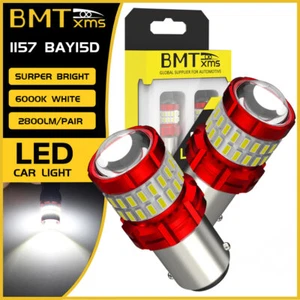 2PCS 1157 7507 LED Reverse Backup Parking Light DRL Bulb 6000K White CANBUS - Picture 1 of 10