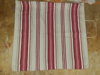 Pottery Barn "Red/Beige" 18" Linen Pillow Cover - Image 1 of 3