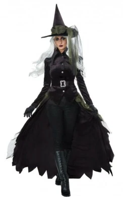 Калифорнийский костюм ГОТИЧЕСКОЙ ВЕДЬМЫ волшебника взрослых женщин Хэллоуин - Изображение 1 из 4