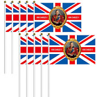 10Pcs Union Jack Flags On Sticks For King Charles Iii Union Jack Coronation Mini