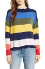 $59 Nwot Woven Heart Nordstrom Multi-Color Soft Striped Chenille Sweater Size Xs