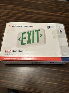 Lithonia Lighting LQM S W 3 G 120/277 EL N M6 White LED EXIT SIGN MFGD 03/22 - Picture 1 of 6