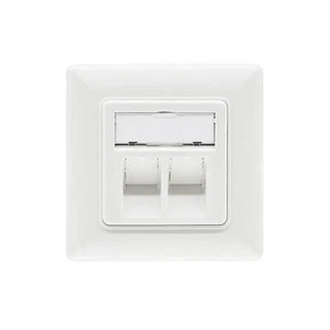 Tragring Trägerrahmen für 2 Keystone Module RJ45 als Netzwerkdose weiß RAL9010 - Afbeelding 1 van 7
