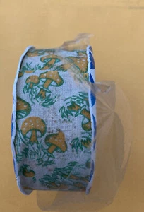 Vintage Berwick Fabric Ribbon Mushrooms Crafts - Picture 1 of 2