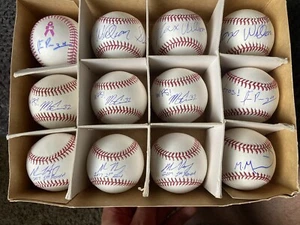 One Dozen Twelve (12) SIGNED MLB Rawlings Major League Baseball Lot + Pinks - Picture 1 of 2