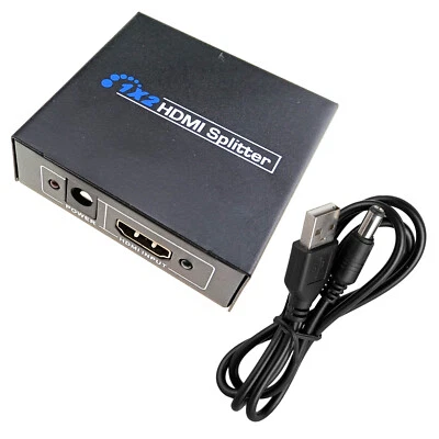 HDMI Splitter 4K Input 2 Output to Dual Display LCD TV UHD Video Audio Adapter - Image 1 of 4