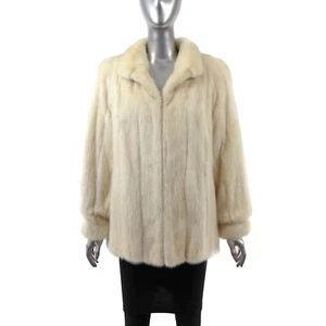 White Mink Jacket- Size S - Picture 1 of 8