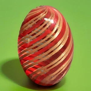 Vintage Murano Red & Gold Art Glass Paperweight Ferro & Lazzarini Venice Italy - Picture 1 of 7