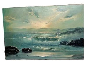 Vintage David Burton Ölgemälde 24”x 36” Original ungerahmt *siehe Beschreibung - Bild 1 von 19