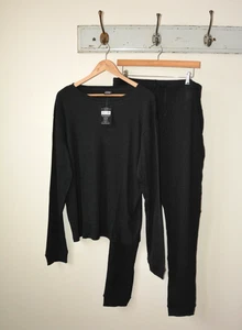 JUEGO DE PIJAMA EX CITY COMFORT NEGRO ACANALADO PARA HOMBRE MANGA LARGA ALGODÓN TALLA X-L --XX-L - Imagen 1 de 8