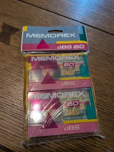 Memorex dBS 60 Minute Blank Cassette Audio Tapes 2 Pack Brand New Free Shipping - Picture 1 of 2