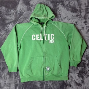 Vintage Y2k Nike Teams Celtic FC Glasgrow Scotland Lime Green Full-Zip Hoodie XL - Bild 1 von 7