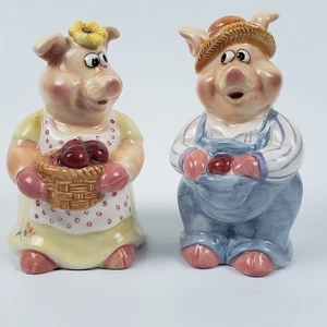 Schwein Salz und Pfefferstreuer Vintage Crazy Eyed anthropomorph Landhaus - Bild 1 von 10