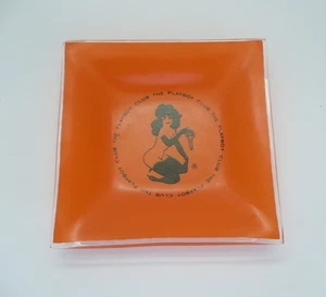 Vintage 1960's The Playboy Club Orange Glass Ashtray - Picture 1 of 4