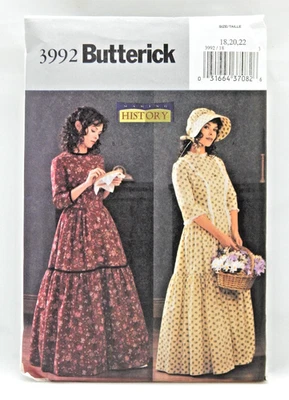Butterick 3992 Misses Prairie Civil War Dress Costume Pattern  Sz 18-22 Complete - Image 1 of 2