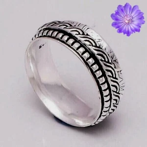Tow Ton Spinner Ring 925 Sterling Silver Ring Handmade Jewelry Ring For Gift - Picture 1 of 3