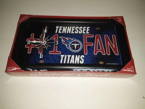 Tennessee Titans NFL # 1 Fan Quartz License Plate Clock Cover