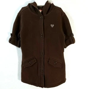 Gymboree Hooded Short Sleeve Shirt w/ Belt Loops Girl's Brown Size Small 5-6 - Picture 1 of 11