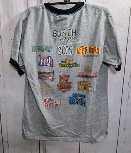 Vintage 2005 Busch Gardens Howl-O-Scream Halloween Ringer Shirt Gray Size M - Picture 1 of 3